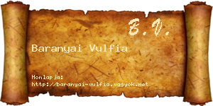 Baranyai Vulfia névjegykártya